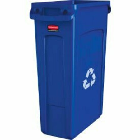 RUBBERMAID COMMERCIAL Rubbermaid Slim Jim Vented Recycling Can, 23 Gallon, Blue, 4PK FG354007BLUE*
